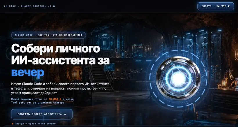 Лендинг курса «Пещера»